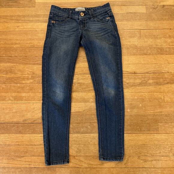 Rewind medium wash low rise straight leg jeans pants juniors size 5 b10 - Picture 1 of 4